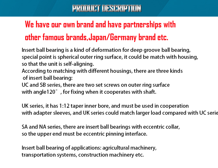 Sa Series Insert Bearing