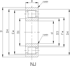 NJ NCF-V Single Row Cylindrical Roller Bearings