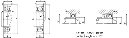 Chrome Steel Precision Spindle Bearings - B types