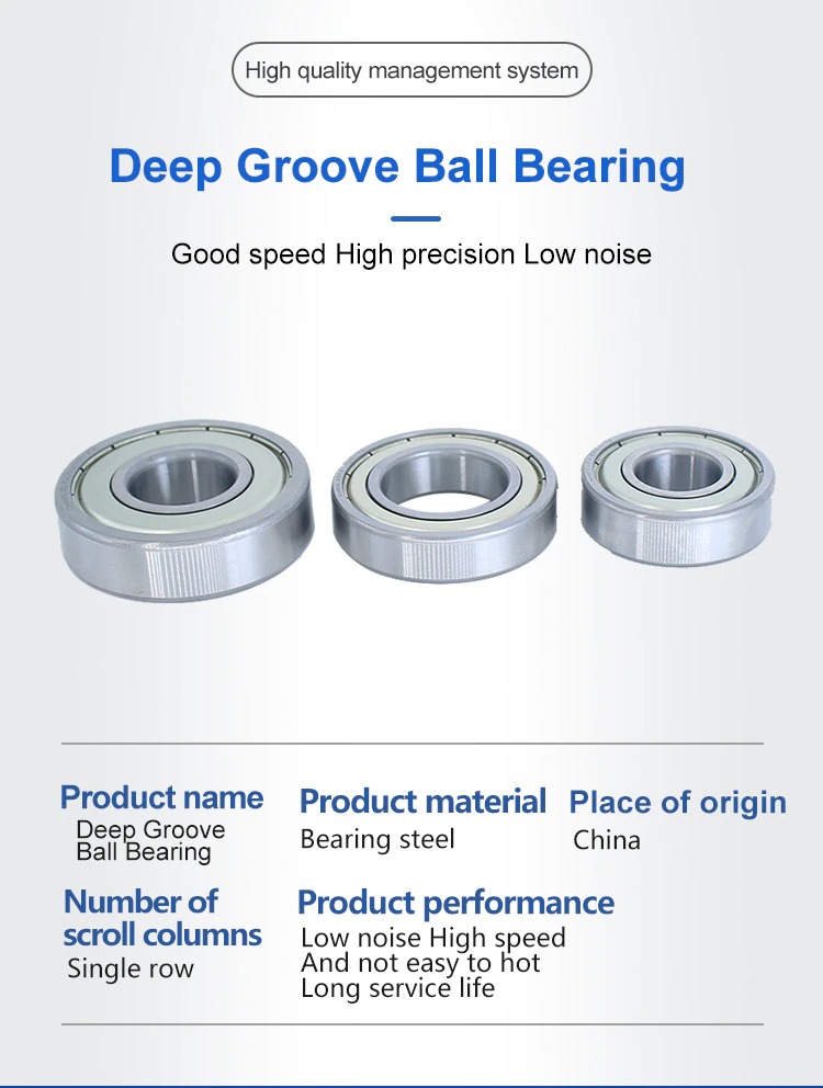 High Precision Brand Custom Deep Groove Ball Bearings zz c3