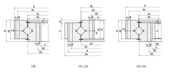 Single Row Crossed Roller Slewing Bearings - 11 Series