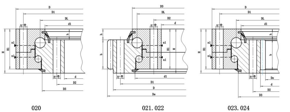 Double Row Different Diameter Ball Slewing Bearings - 02 Seires