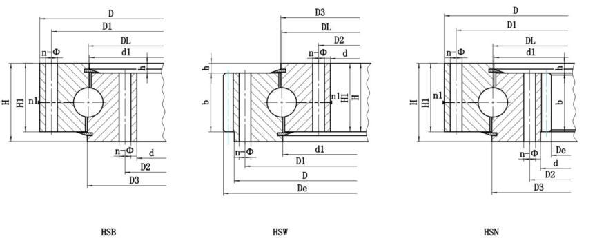 Single Row 4 Point Contact Ball Slewing Bearing - HS Series